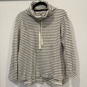 Loft Lou and Grey navy striped cotton terry pullover M